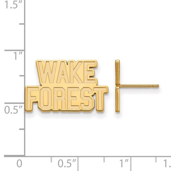 10k Yellow Gold Wake Forest University Small Post Earrings - Picture 2 of 3